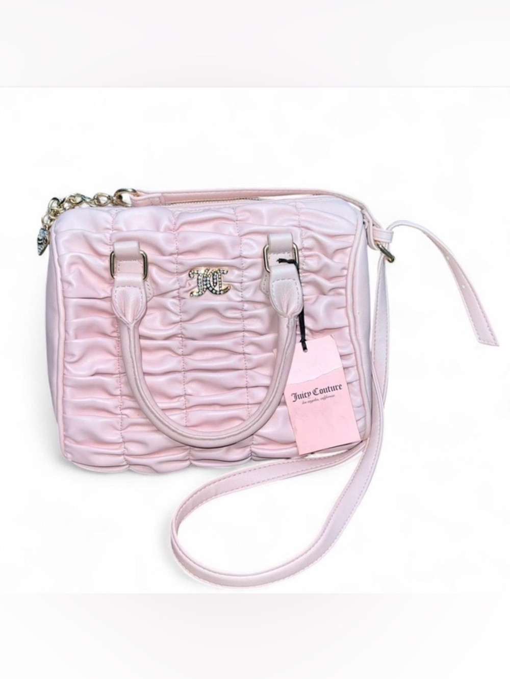 Juicy Couture Light Pink Quilted Crossbody Satchel